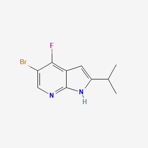 molecular formula C10H10BrFN2 B8133086 5-Bromo-4-fluoro-2-isopropyl-1H-pyrrolo[2,3-b]pyridine 