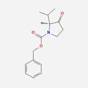 molecular formula C16H21NO3 B8133090 Benzyl (2s)-2-methyl-3-oxo-2-(propan-2-yl)pyrrolidine-1-carboxylate 