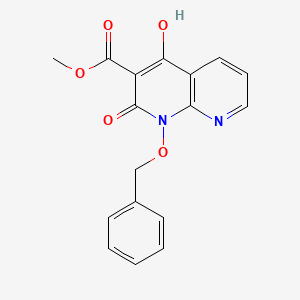 molecular formula C17H14N2O5 B8133138 Methyl 1-(benzyloxy)-4-hydroxy-2-oxo-1,2-dihydro-1,8-naphthyridine-3-carboxylate 