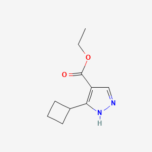 molecular formula C10H14N2O2 B8133149 Ethyl 3-cyclobutyl-1H-pyrazole-4-carboxylate 