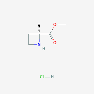 molecular formula C6H12ClNO2 B8133162 Methyl (2s)-2-methylazetidine-2-carboxylate hydrochloride 