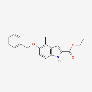molecular formula C19H19NO3 B8133164 Ethyl 5-(benzyloxy)-4-methyl-1H-indole-2-carboxylate 