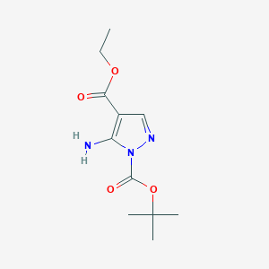 molecular formula C11H17N3O4 B8133200 5-Amino-pyrazole-1,4-dicarboxylic acid 1-tert-butyl ester 4-ethyl ester 