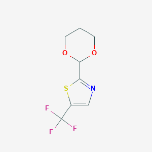 molecular formula C8H8F3NO2S B8133296 2-(1,3-Dioxan-2-yl)-5-(trifluoromethyl)thiazole 
