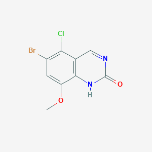 molecular formula C9H6BrClN2O2 B8133337 2(1H)-Quinazolinone, 6-bromo-5-chloro-8-methoxy- 