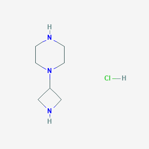 molecular formula C7H16ClN3 B8133350 1-(Azetidin-3-yl)piperazine hydrochloride 