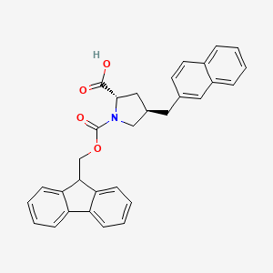 molecular formula C31H27NO4 B8133377 (2S,4R)-1-(9H-fluoren-9-ylmethoxycarbonyl)-4-(naphthalen-2-ylmethyl)pyrrolidine-2-carboxylic acid 