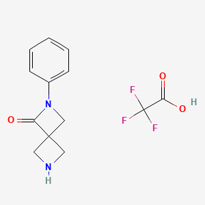 molecular formula C13H13F3N2O3 B8133412 2-Phenyl-2,6-diazaspiro[3.3]heptan-1-one trifluoroacetic acid 