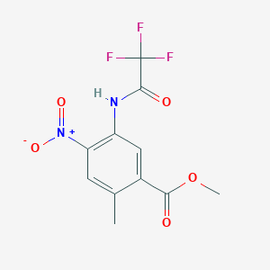 molecular formula C11H9F3N2O5 B8133429 2-Methyl-4-nitro-5-(2,2,2-trifluoro-acetylamino)-benzoic acid methyl ester 