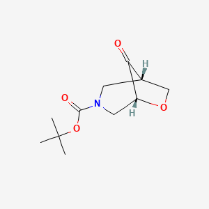 molecular formula C11H17NO4 B8133440 (1S,5R)-3-Boc-6-oxa-3-azabicyclo-[3.2.1]octane-8-one 