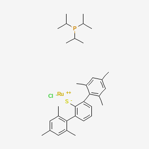 molecular formula C33H46ClPRuS B8133483 2,6-Bis(2,4,6-trimethylphenyl)benzenethiolate;ruthenium(2+);tri(propan-2-yl)phosphane;chloride 
