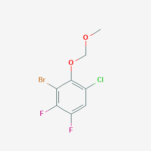 molecular formula C8H6BrClF2O2 B8133501 3-Bromo-1-chloro-4,5-difluoro-2-methoxymethoxy-benzene 