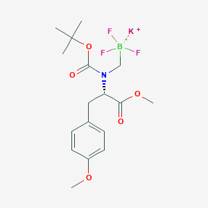 molecular formula C17H24BF3KNO5 B8133547 Potassium (s)-((tert-butoxycarbonyl(1-methoxy-3-(4-methoxyphenyl)-1-oxopropan-2-yl)amino)methyl)trifluoroborate 