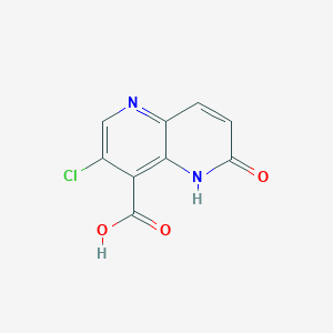 molecular formula C9H5ClN2O3 B8133548 3-Chloro-6-hydroxy-[1,5]naphthyridine-4-carboxylic acid CAS No. 2065250-61-3