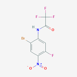 molecular formula C8H3BrF4N2O3 B8133554 N-(2-Bromo-5-fluoro-4-nitro-phenyl)-2,2,2-trifluoro-acetamide 