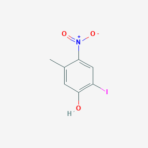 molecular formula C7H6INO3 B8133619 2-Iodo-5-methyl-4-nitro-phenol 