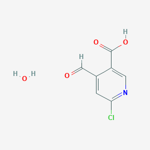 molecular formula C7H6ClNO4 B8133636 6-Chloro-4-formylnicotinic acid hydrate 