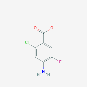 molecular formula C8H7ClFNO2 B8133639 4-Amino-2-chloro-5-fluoro-benzoic acid methyl ester 