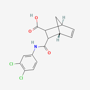 molecular formula C15H13Cl2NO3 B8133670 (1S,4R)-3-[(3,4-dichlorophenyl)carbamoyl]bicyclo[2.2.1]hept-5-ene-2-carboxylic acid 