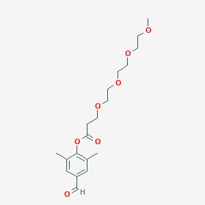 molecular formula C19H28O7 B8133681 (4-formyl-2,6-dimethylphenol)-m-PEG4-acid ester 