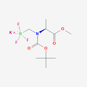 molecular formula C10H18BF3KNO4 B8133689 Potassium (s)-((tert-butoxycarbonyl(1-methoxy-1-oxopropan-2-yl)amino)methyl)trifluoroborate 