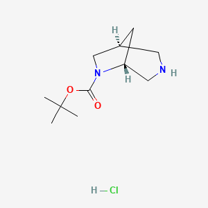 molecular formula C11H21ClN2O2 B8133714 tert-butyl (1S,5R)-3,6-diazabicyclo[3.2.1]octane-6-carboxylate;hydrochloride 