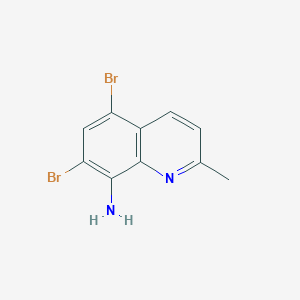 molecular formula C10H8Br2N2 B8133731 5,7-Dibromo-2-methyl-quinolin-8-ylamine CAS No. 2104152-51-2