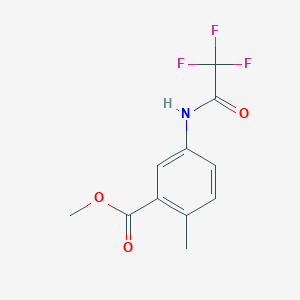 molecular formula C11H10F3NO3 B8133739 2-Methyl-5-(2,2,2-trifluoro-acetylamino)-benzoic acid methyl ester 