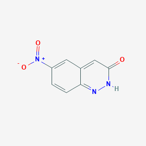 molecular formula C8H5N3O3 B8133789 6-Nitrocinnolin-3-ol 
