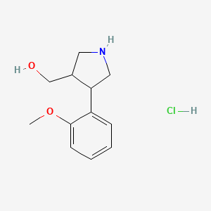 molecular formula C12H18ClNO2 B8133844 (4-(2-Methoxyphenyl)pyrrolidin-3-yl)methanol hydrochloride 