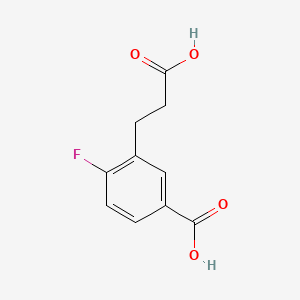 molecular formula C10H9FO4 B8133863 3-(2-Carboxyethyl)-4-fluorobenzoic acid 