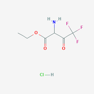 molecular formula C6H9ClF3NO3 B8133881 2-Amino-4,4,4-trifluoro-3-oxo-butyric acid ethyl ester hydrochloride 