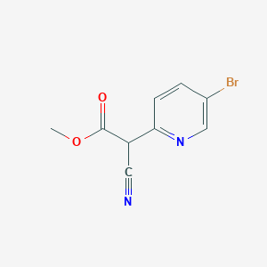 molecular formula C9H7BrN2O2 B8133950 Methyl 2-(5-bromopyridin-2-yl)-2-cyanoacetate 