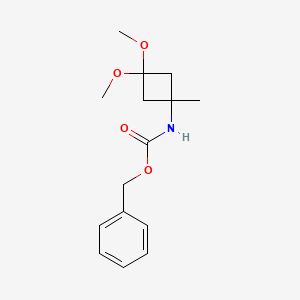 molecular formula C15H21NO4 B8133956 BEnzylN-(3,3-dimethoxy-1-methylcyclobutyl)carbamate 