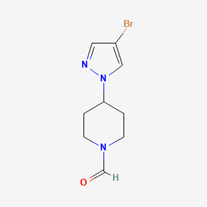 molecular formula C9H12BrN3O B8133976 4-(4-Bromopyrazol-1-yl)piperidine-1-carbaldehyde 