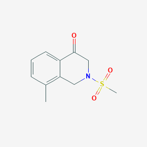 molecular formula C11H13NO3S B8133986 2-MEthanesulfonyl-8-methyl-1,3-dihydroisoquinolin-4-one 