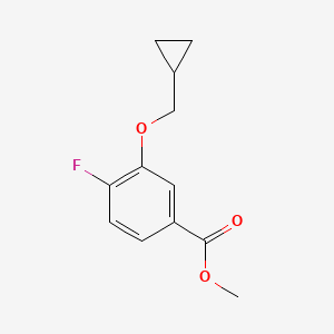 molecular formula C12H13FO3 B8134007 MEthyl 3-(cyclopropylmethoxy)-4-fluorobenzoate 