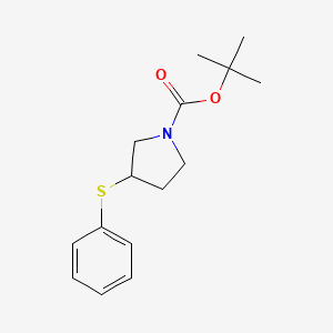molecular formula C15H21NO2S B8134048 tert-Butyl 3-(phenylsulfanyl)pyrrolidine-1-carboxylate 