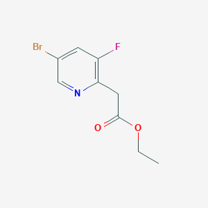 molecular formula C9H9BrFNO2 B8134062 Ethyl 2-(5-bromo-3-fluoropyridin-2-yl)acetate 