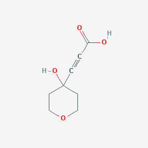 molecular formula C8H10O4 B8134066 3-(4-Hydroxyoxan-4-yl)prop-2-ynoic acid 
