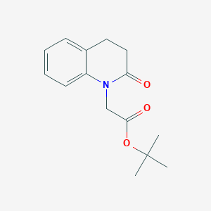 molecular formula C15H19NO3 B8134098 tert-Butyl 2-(2-oxo-3,4-dihydroquinolin-1(2H)-yl)acetate 