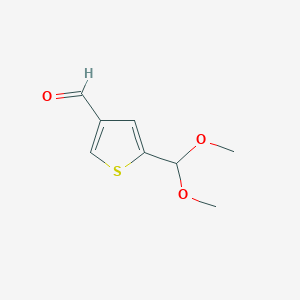 molecular formula C8H10O3S B8134099 5-(Dimethoxymethyl)thiophene-3-carbaldehyde 