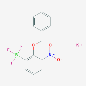 molecular formula C13H10BF3KNO3 B8134142 Potassium 2-(benzyloxy)-3-nitrophenyltrifluoroborate 
