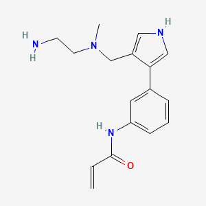 molecular formula C17H22N4O B8134245 N-[3-[4-[[2-aminoethyl(methyl)amino]methyl]-1H-pyrrol-3-yl]phenyl]prop-2-enamide 