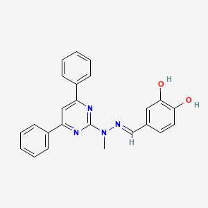 4-[(E)-[(4,6-diphenylpyrimidin-2-yl)-methylhydrazinylidene]methyl]benzene-1,2-diol