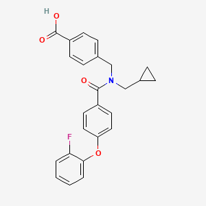 molecular formula C25H22FNO4 B8134370 4-[[Cyclopropylmethyl-[4-(2-fluorophenoxy)benzoyl]amino]methyl]benzoic acid 