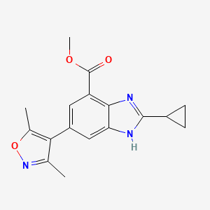 molecular formula C17H17N3O3 B8134406 methyl 2-cyclopropyl-5-(3,5-dimethylisoxazol-4-yl)-1H-benzo[d]imidazole-7-carboxylate 