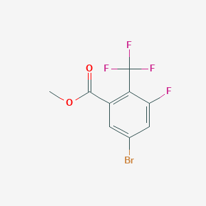 molecular formula C9H5BrF4O2 B8134429 Methyl 5-bromo-3-fluoro-2-(trifluoromethyl)benzoate 