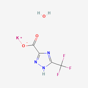 molecular formula C4H3F3KN3O3 B8134490 Potassium 3-(trifluoromethyl)-1H-1,2,4-triazole-5-carboxylate hydrate 