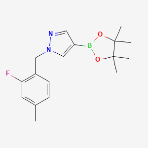 molecular formula C17H22BFN2O2 B8134508 1-(2-Fluoro-4-methyl-benzyl)-4-(4,4,5,5-tetramethyl-[1,3,2]dioxaborolan-2-yl)-1H-pyrazole 